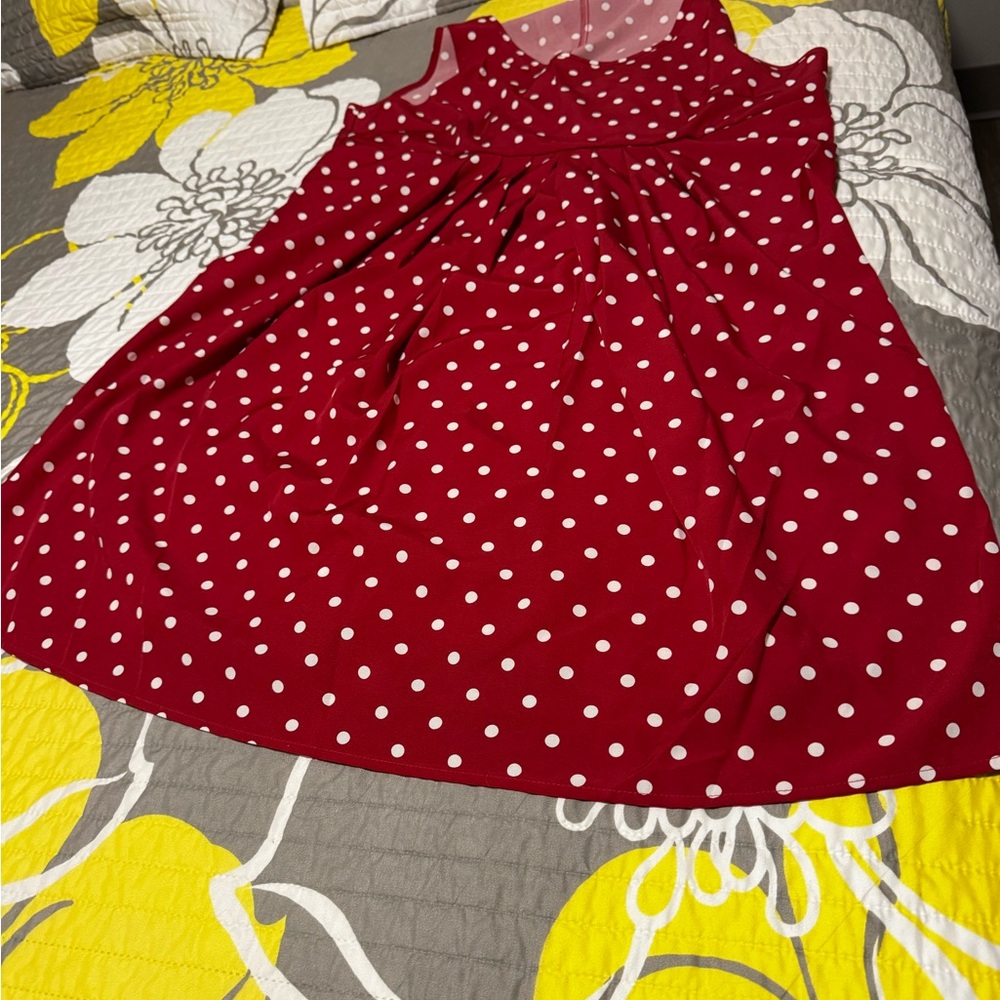 Elegant Red Polka Dot Dress